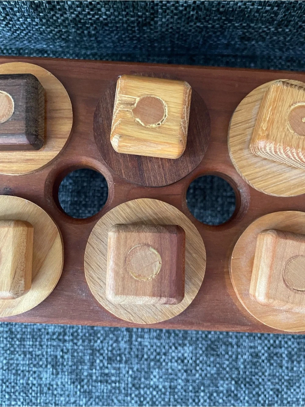 Wooden Montessori Push-Down Toy - Natural Brown